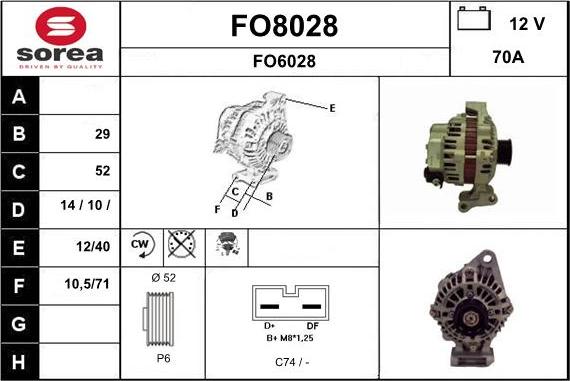 SNRA FO8028 - Alternator autospares.lv