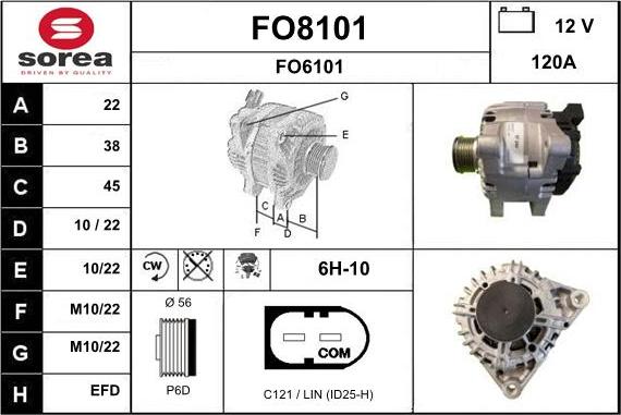 SNRA FO8101 - Alternator autospares.lv