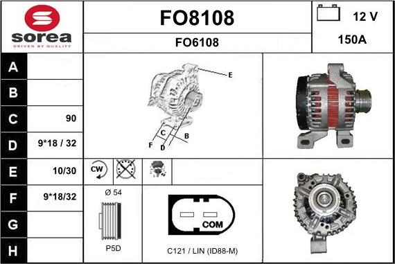 SNRA FO8108 - Alternator autospares.lv