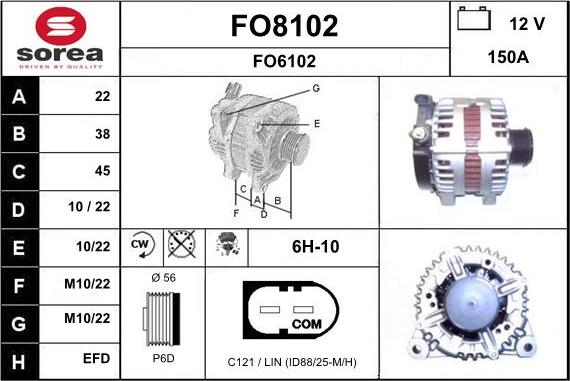 SNRA FO8102 - Alternator autospares.lv