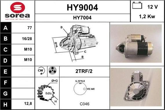 SNRA HY9004 - Starter autospares.lv