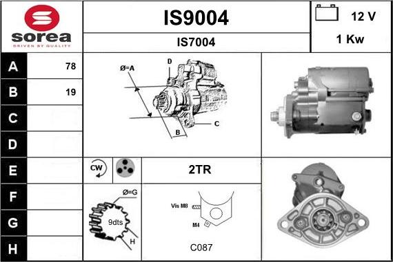 SNRA IS9004 - Starter autospares.lv