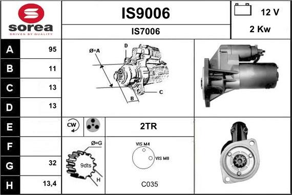 SNRA IS9006 - Starter autospares.lv