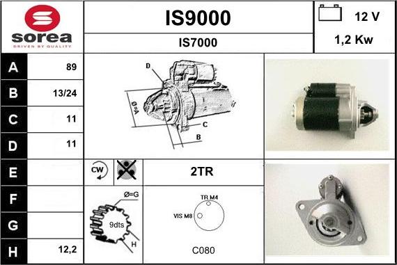 SNRA IS9000 - Starter autospares.lv