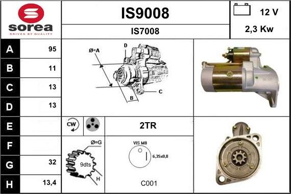 SNRA IS9008 - Starter autospares.lv