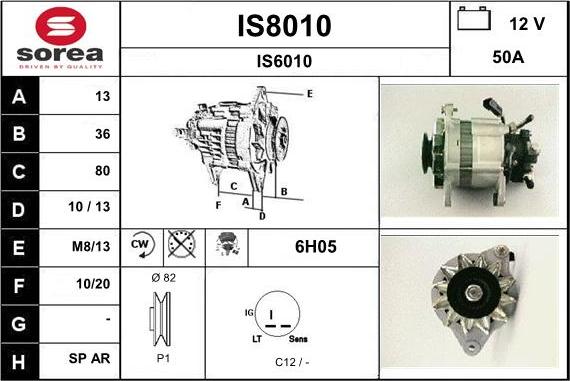 SNRA IS8010 - Alternator autospares.lv