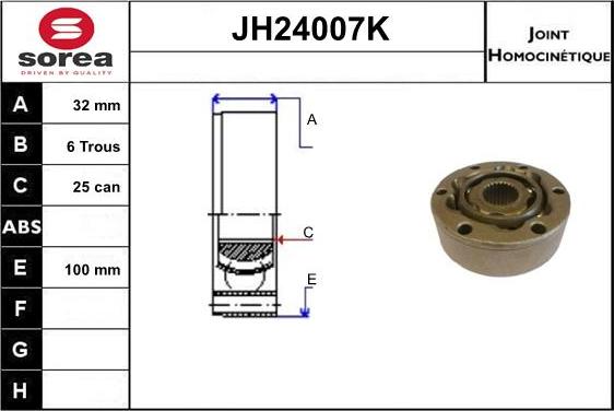 SNRA JH24007K - Joint Kit, drive shaft autospares.lv