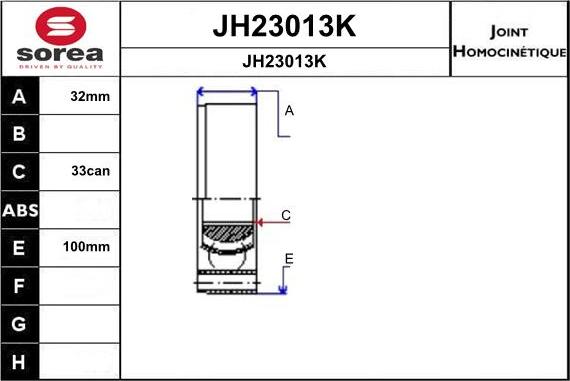 SNRA JH23013K - Joint Kit, drive shaft autospares.lv