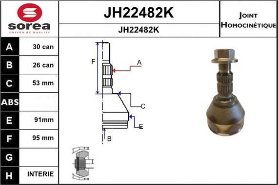 SNRA JH22482K - Joint Kit, drive shaft autospares.lv