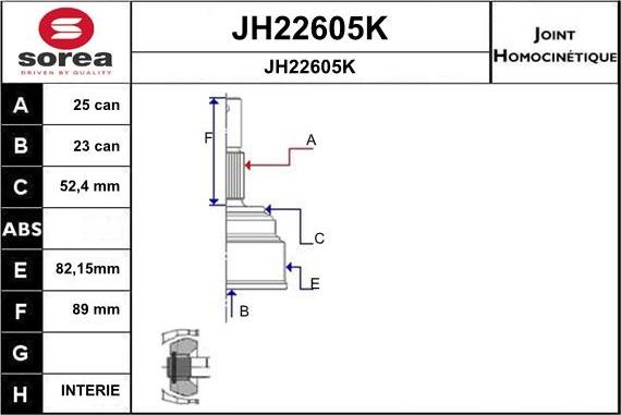 SNRA JH22605K - Joint Kit, drive shaft autospares.lv