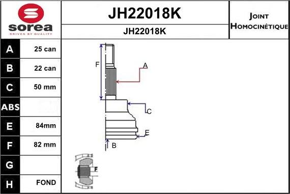 SNRA JH22018K - Joint Kit, drive shaft autospares.lv