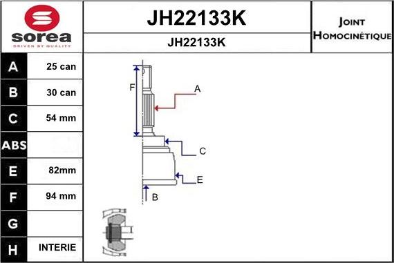 SNRA JH22133K - Joint Kit, drive shaft autospares.lv