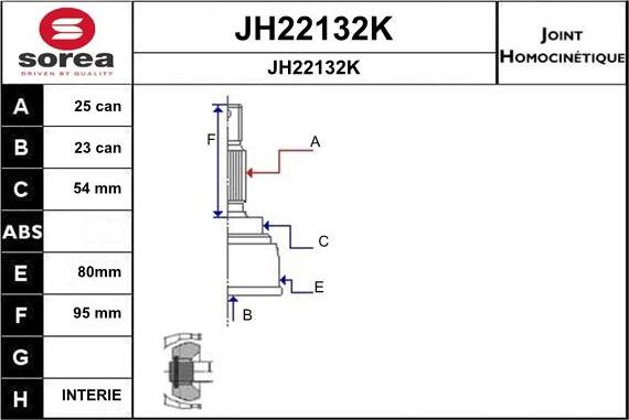 SNRA JH22132K - Joint Kit, drive shaft autospares.lv