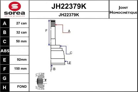 SNRA JH22379K - Joint Kit, drive shaft autospares.lv
