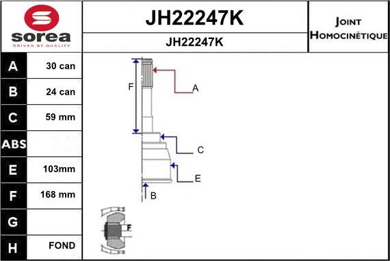 SNRA JH22247K - Joint Kit, drive shaft autospares.lv
