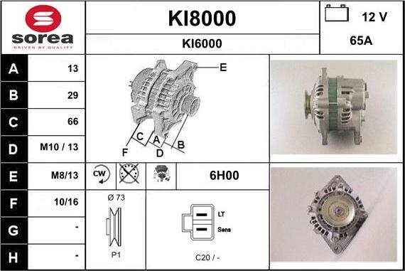SNRA KI8000 - Alternator autospares.lv