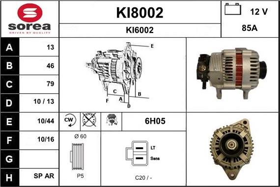 SNRA KI8002 - Alternator autospares.lv