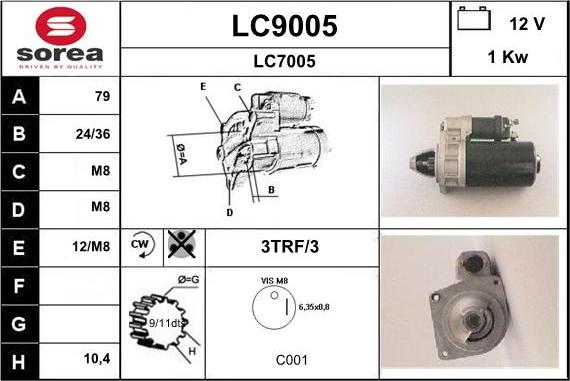 SNRA LC9005 - Starter autospares.lv