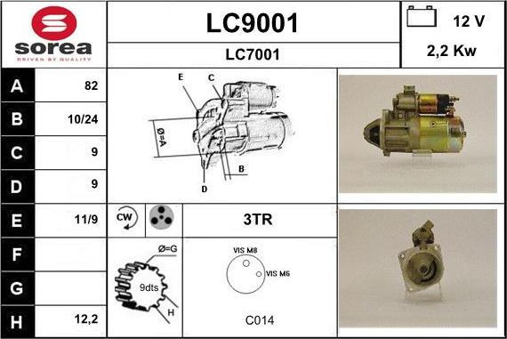 SNRA LC9001 - Starter autospares.lv