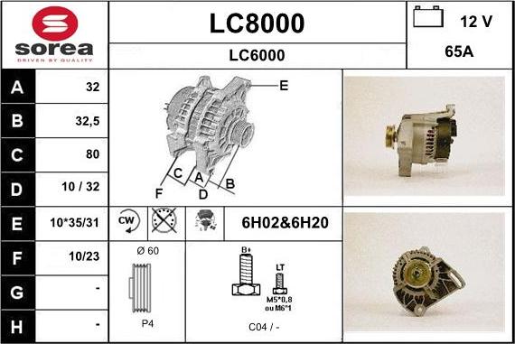 SNRA LC8000 - Alternator autospares.lv