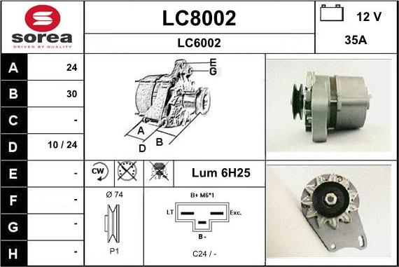 SNRA LC8002 - Alternator autospares.lv