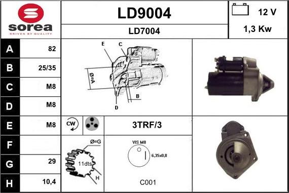 SNRA LD9004 - Starter autospares.lv