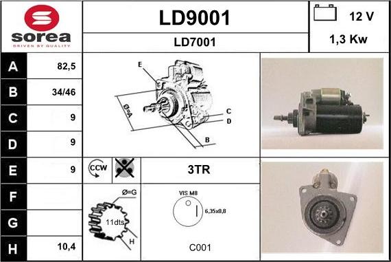 SNRA LD9001 - Starter autospares.lv