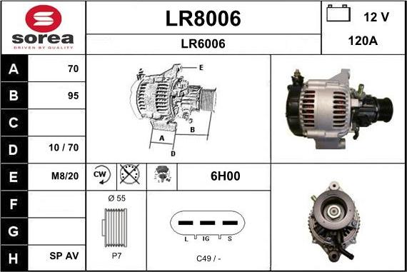 SNRA LR8006 - Alternator autospares.lv