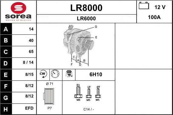 SNRA LR8000 - Alternator autospares.lv