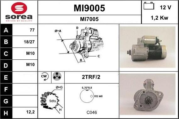 SNRA MI9005 - Starter autospares.lv