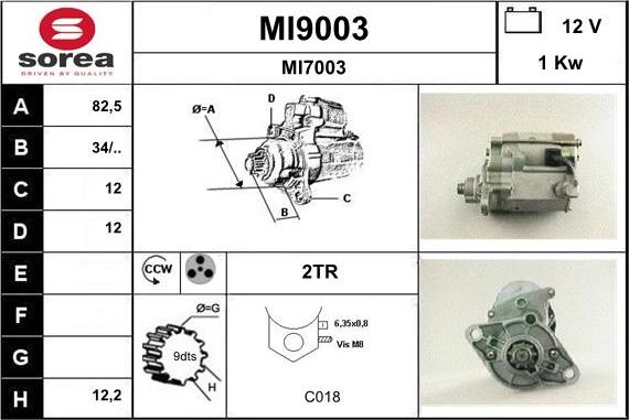 SNRA MI9003 - Starter autospares.lv