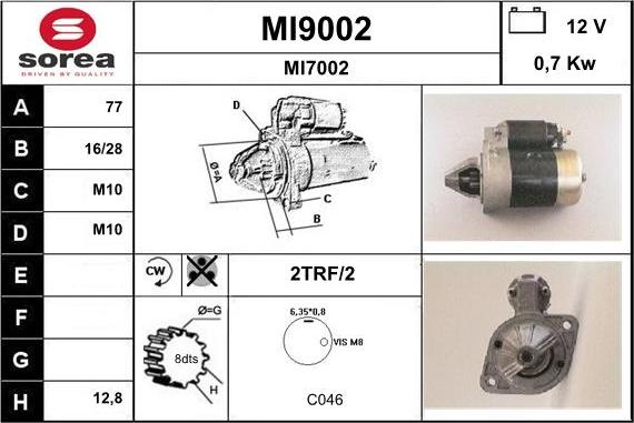 SNRA MI9002 - Starter autospares.lv