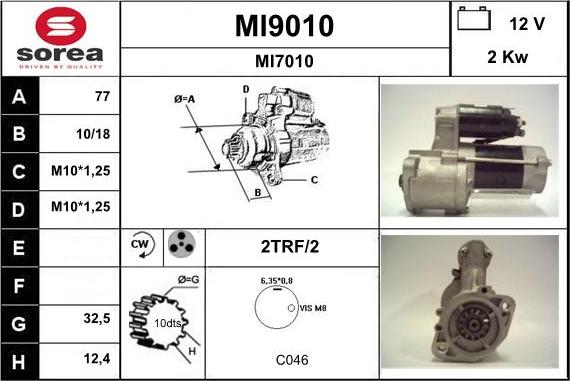 SNRA MI9010 - Starter autospares.lv