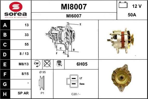 SNRA MI8007 - Alternator autospares.lv