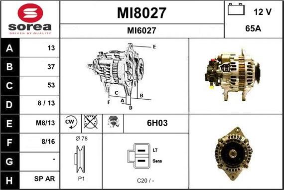 SNRA MI8027 - Alternator autospares.lv