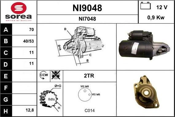 SNRA NI9048 - Starter autospares.lv