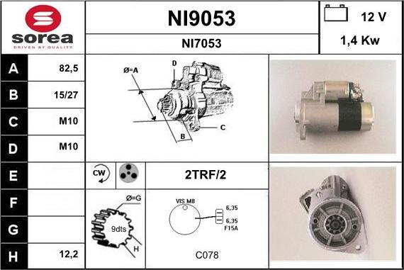 SNRA NI9053 - Starter autospares.lv