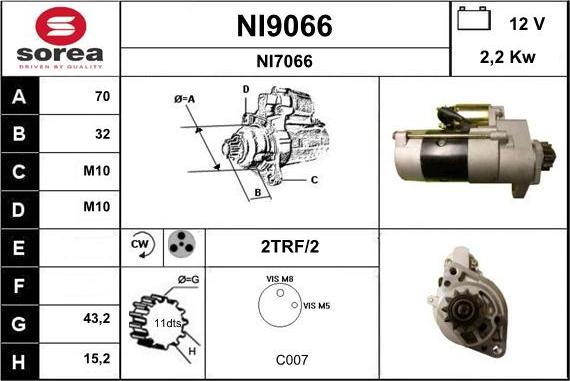 SNRA NI9066 - Starter autospares.lv