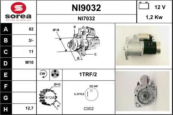 SNRA NI9032 - Starter autospares.lv