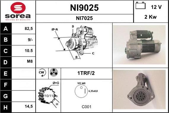 SNRA NI9025 - Starter autospares.lv