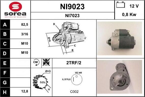 SNRA NI9023 - Starter autospares.lv