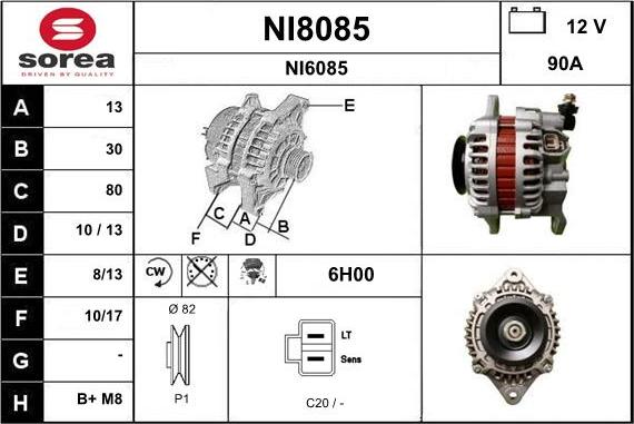 SNRA NI8085 - Alternator autospares.lv