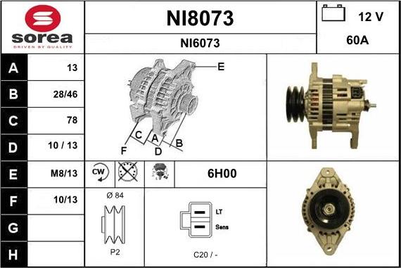SNRA NI8073 - Alternator autospares.lv