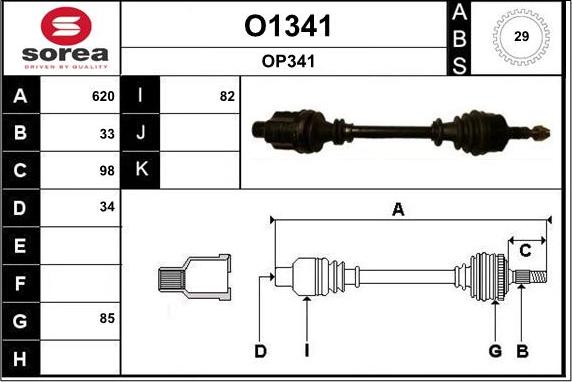 SNRA O1341 - Drive Shaft autospares.lv