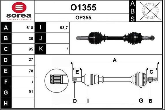 SNRA O1355 - Drive Shaft autospares.lv