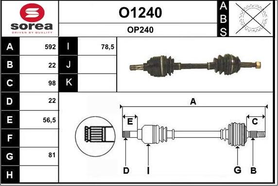 SNRA O1240 - Drive Shaft autospares.lv