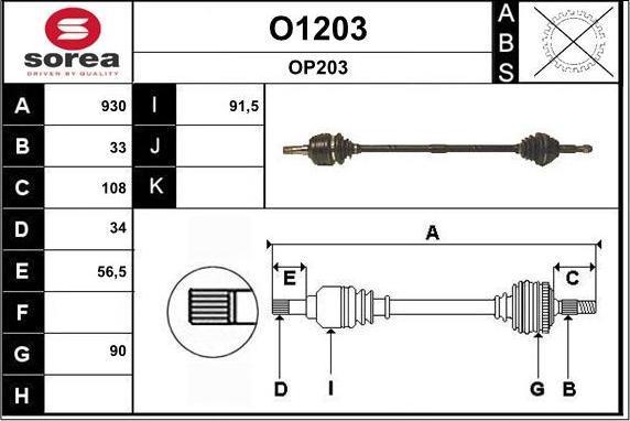 SNRA O1203 - Drive Shaft autospares.lv