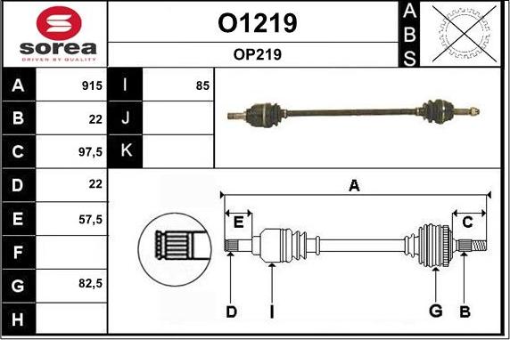 SNRA O1219 - Drive Shaft autospares.lv