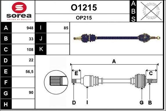 SNRA O1215 - Drive Shaft autospares.lv