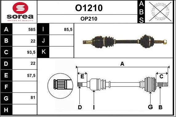 SNRA O1210 - Drive Shaft autospares.lv